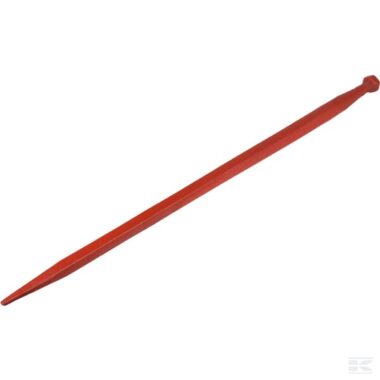 Loader tine, straight, square section 45x1100mm, pointed tip with M30x2mm nut, red, Kverneland