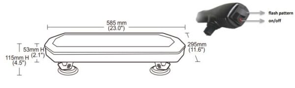 Warning bar LED 585x295x53mm R65 R10 Clear - Image 3