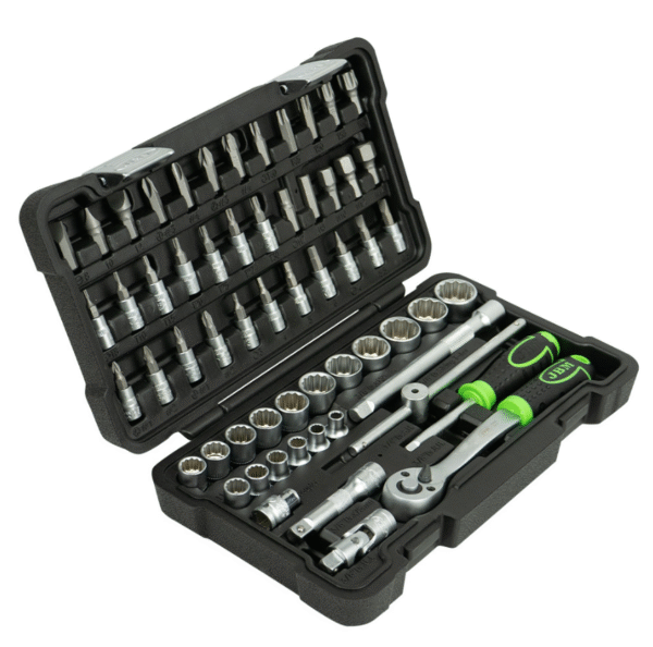 3/8" TOOL KIT WITH 12-EDGE SOCKETS 59-PIECE